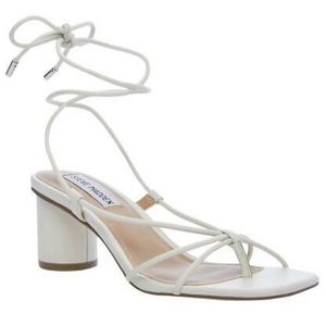 WHITE BARELY THERE SANDALS STEVE MADDEN SZ 10